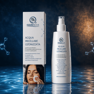 Acqua Micellare Ozonizzata Ozonrelive, flacone spray e confezione.